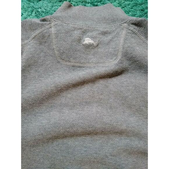 Tommy Bahama 1/4 Zip Long Sleeve Pullover Sweater Size Medium Gray - Picture 6 of 6